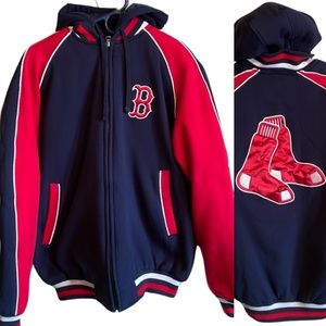 Boston Red Sox Official Cotton Zip Up Jacket with Detachable Hood Medium